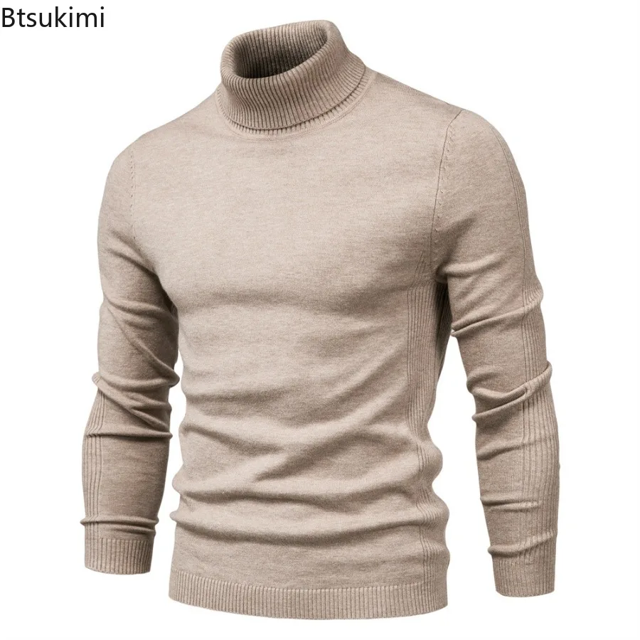 

New Style Turtleneck Sweaters for Men Autumn Winter Thick Warm Casual Solid Pullover Sweaters High Quality Men's Basic Sweaters