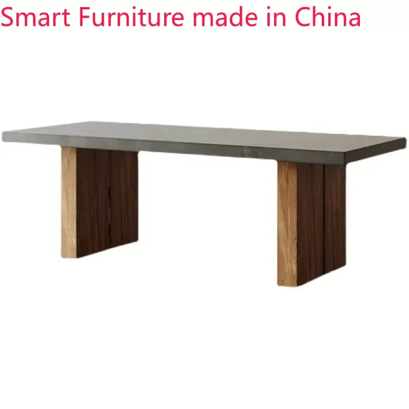 customized Nordic retro cement-like dining table simple solid wood long conference designer talks desk