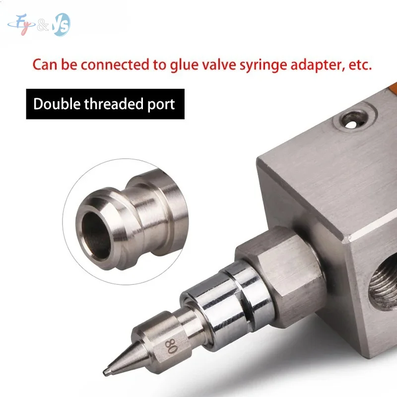 Integrally Molded Double Dispensing Needle Nozzle Precision Stainless Steel Dispensing Tip for Industrial Glue Dispensing