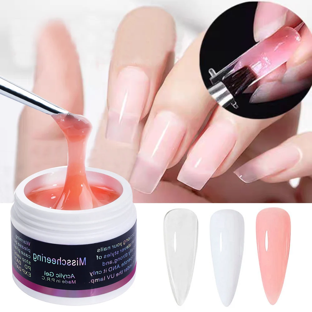 60ml Nail Extension Gel Manicure Builder Nail Gel Long Lasting Nail Builder Gel Soak Off LED/UV Nude Pink Clear Hard Gel