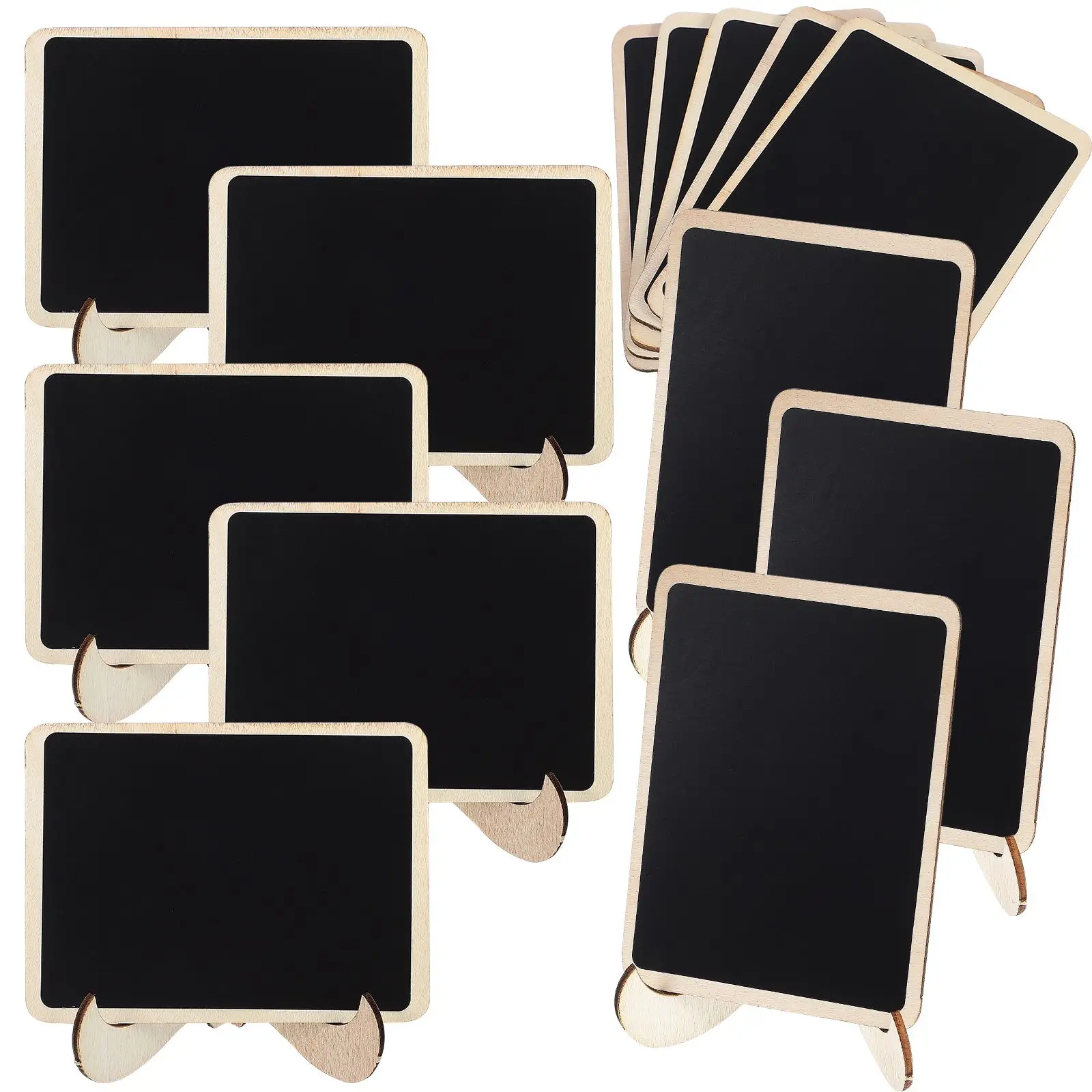 15 Pcs Mini Writing Board Blackboard PVC Sticker Easel Signs Small Chalkboard for Food Labels Teaching Menu Display