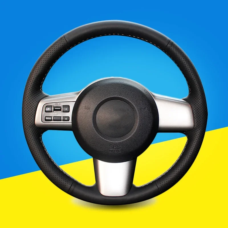 Custom Car Braid Steering Wheel Cover for Mazda 2 2008-2014 Auto Braid Steering Wheel Covers Interior Accessories Car-styling