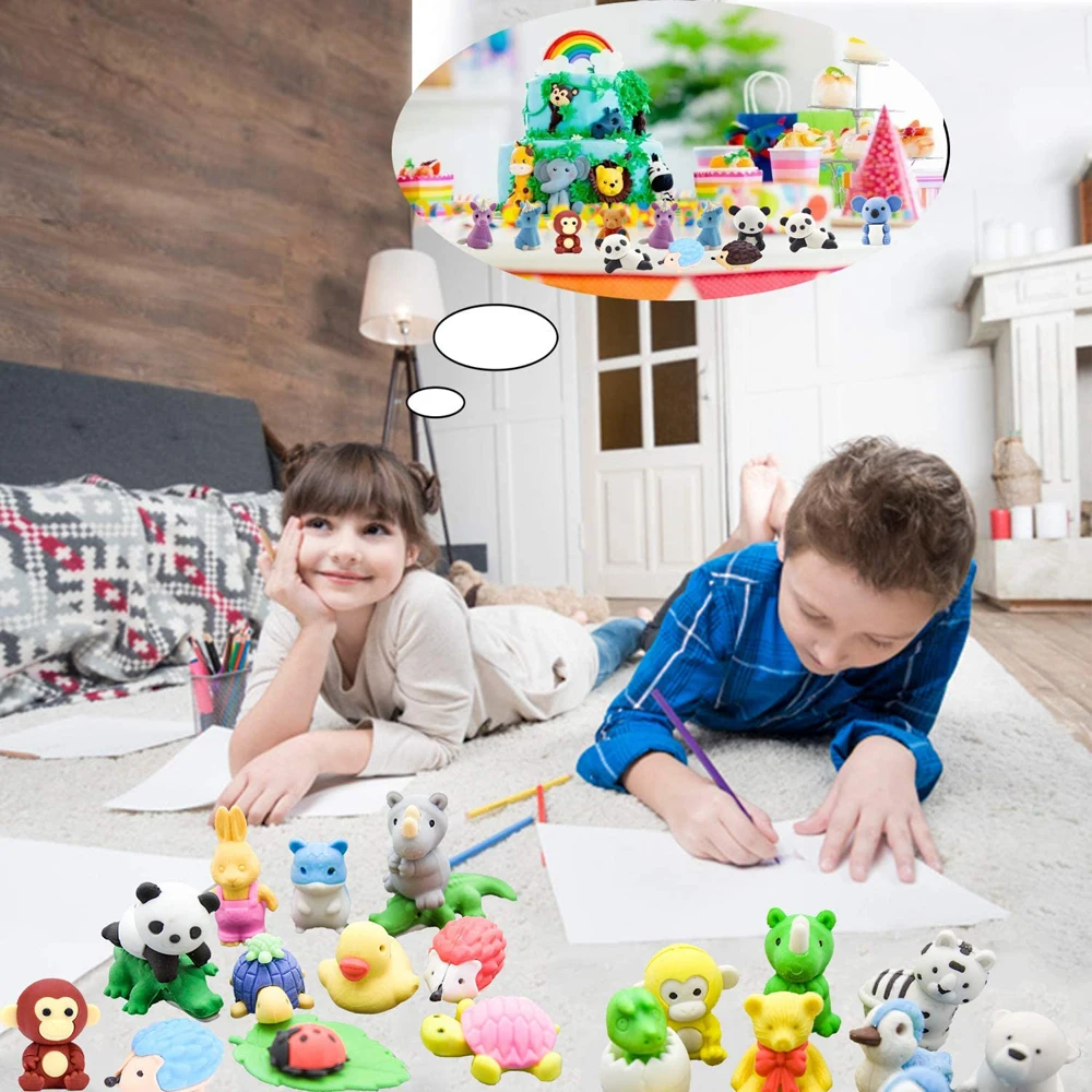 

Animal Shaped Non-Toxic Cartoon Design Removable Puzzle Eraser Toys Zoo Animal Eraser Pencil Eraser Animal Pencil Erasers