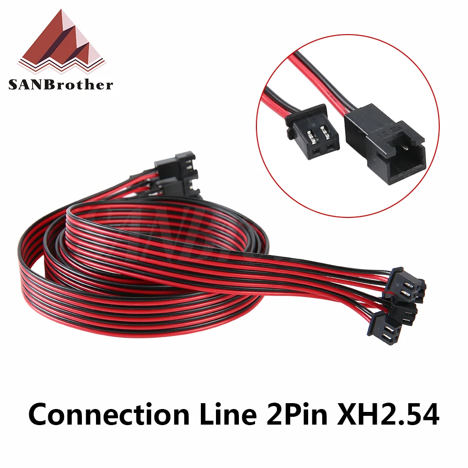 

1/2/5/10pcs Fan Extension Cable 1M Wire Length Connection Line 2pin xh2.54 Female Male Connector 3D Printer Parts