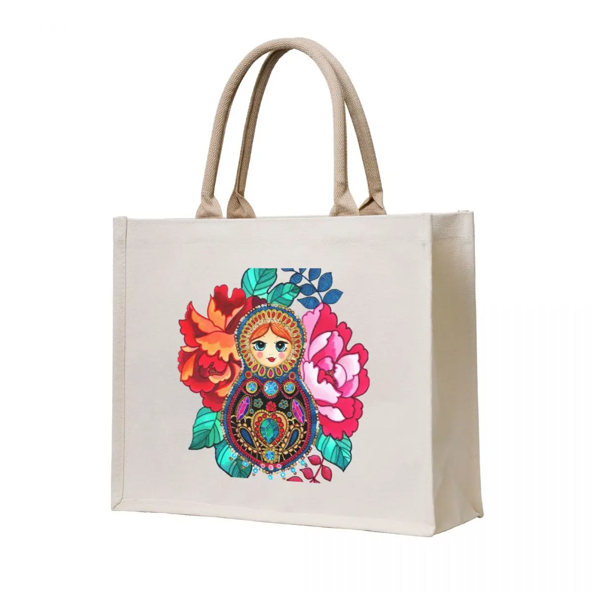 

Matryoshka jewel, tatoo design Tote Bag canvas tote Portable shopping bag Handbags free delivery bags