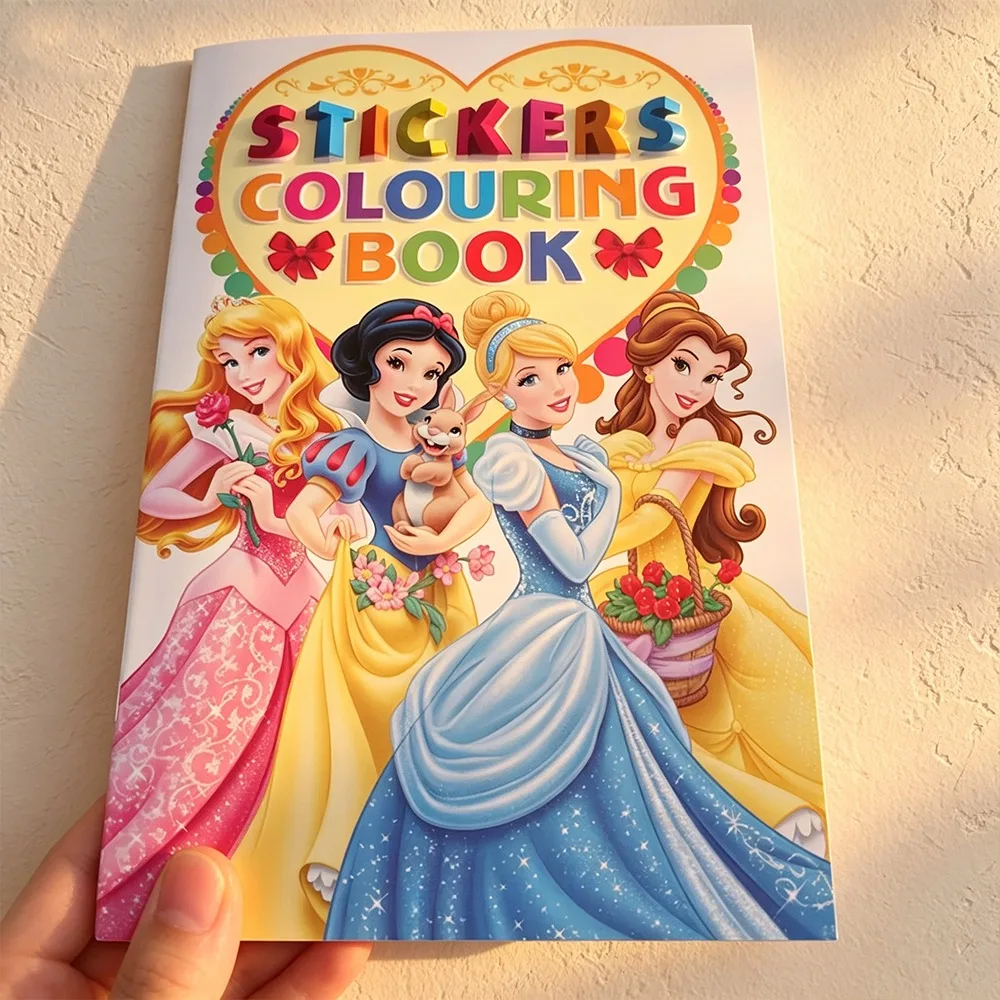 1pc Disney Cartoon Princess Coloring Book, Doodle Notebook, Featuring Snow White, Cinderella & Aurora，Drawing toys