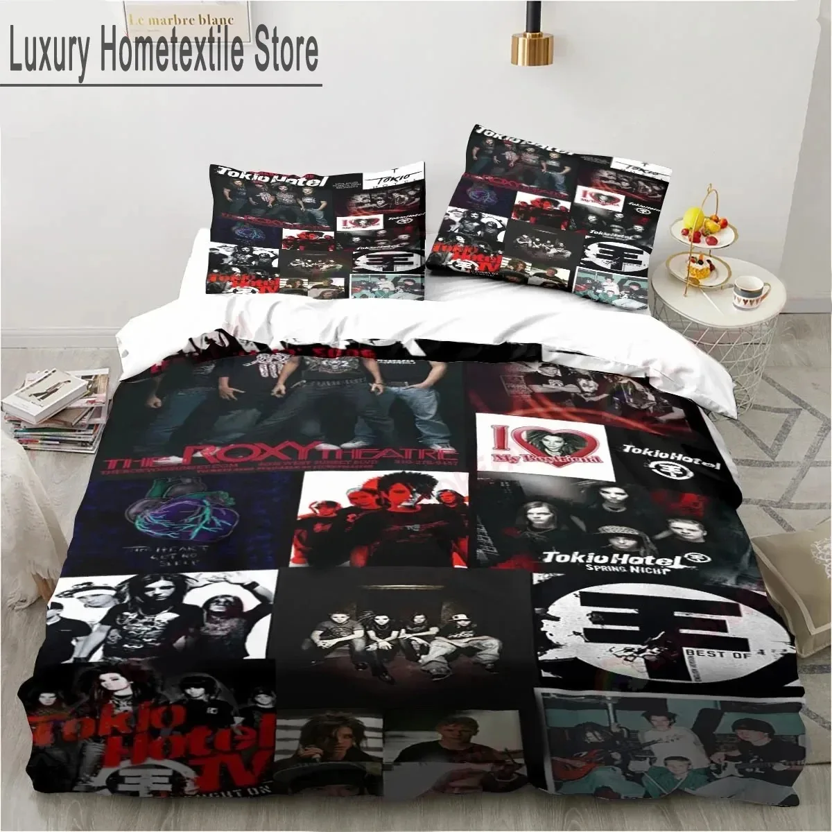 3D Print Tokio Hotel Bedding Set Boys Girls Twin Queen King Size Duvet Cover Pillowcase Bed boys Adult Home Textileextile