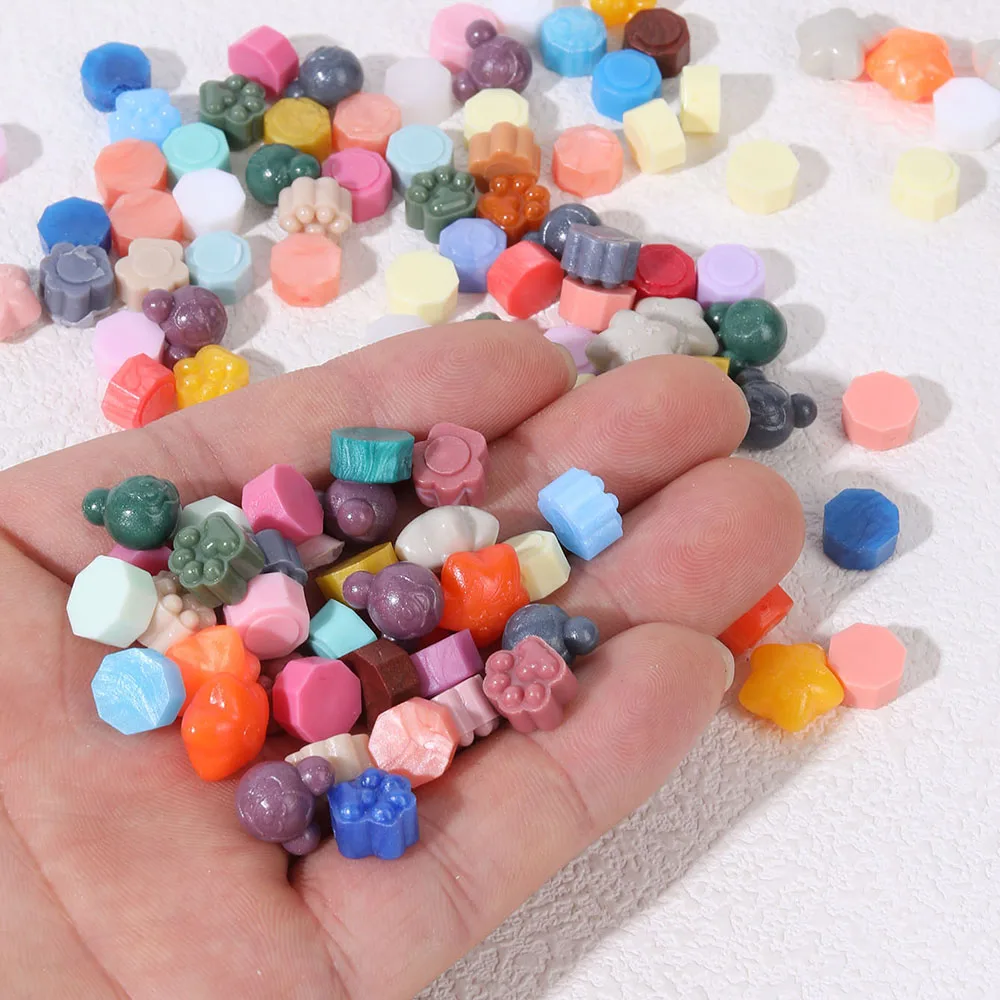 120 PCS Bag Mixed Color Sealing Wax Granules Vintage Sealing Wax Wax Seal Beads Colorful Wax Scented Wax Melts Cubes