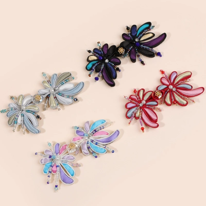 Chinese Style Handmade Frog Button,Rhinestone Firework Clasp for Qipao Hanfu Tang Suit,Traditional Sewing Fastener Supplies 2pcs
