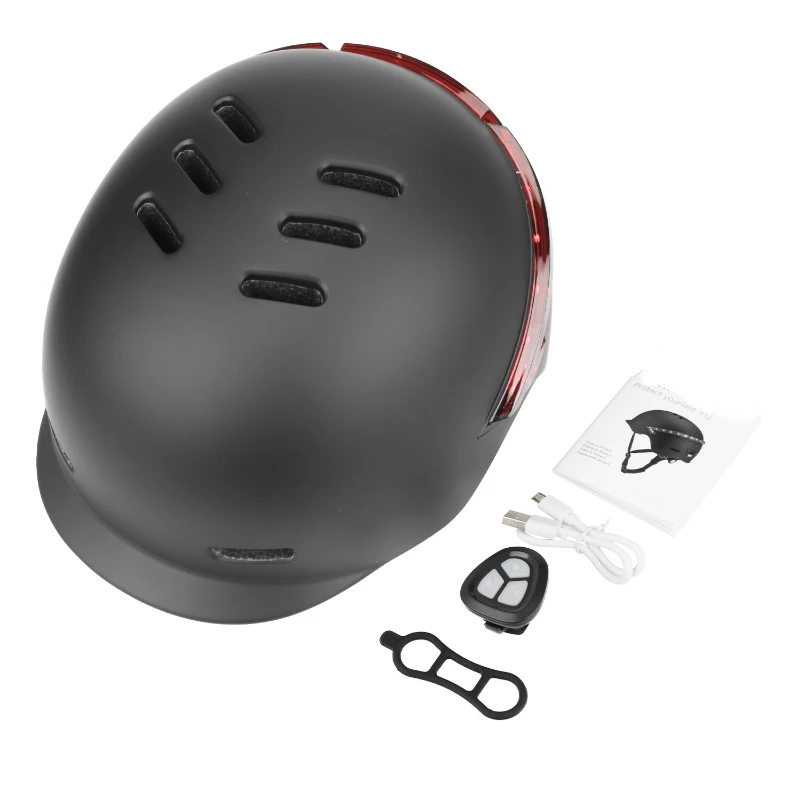 

Remote Control Cycling Helmet with Light Intelligent One-piece Head Protector FS1 Remote Control Steering Helmet