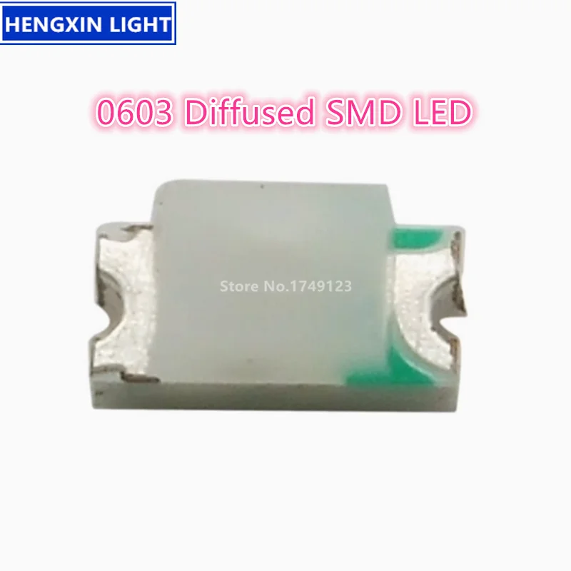 ไฮไลท์ 0603 Diffused SMD LED, แดง, น้ําเงิน, เขียวแท้, เหลือง-เขียว, ส้ม, เหลือง, ขาว, ไดโอดเปล่งแสงฝ้า