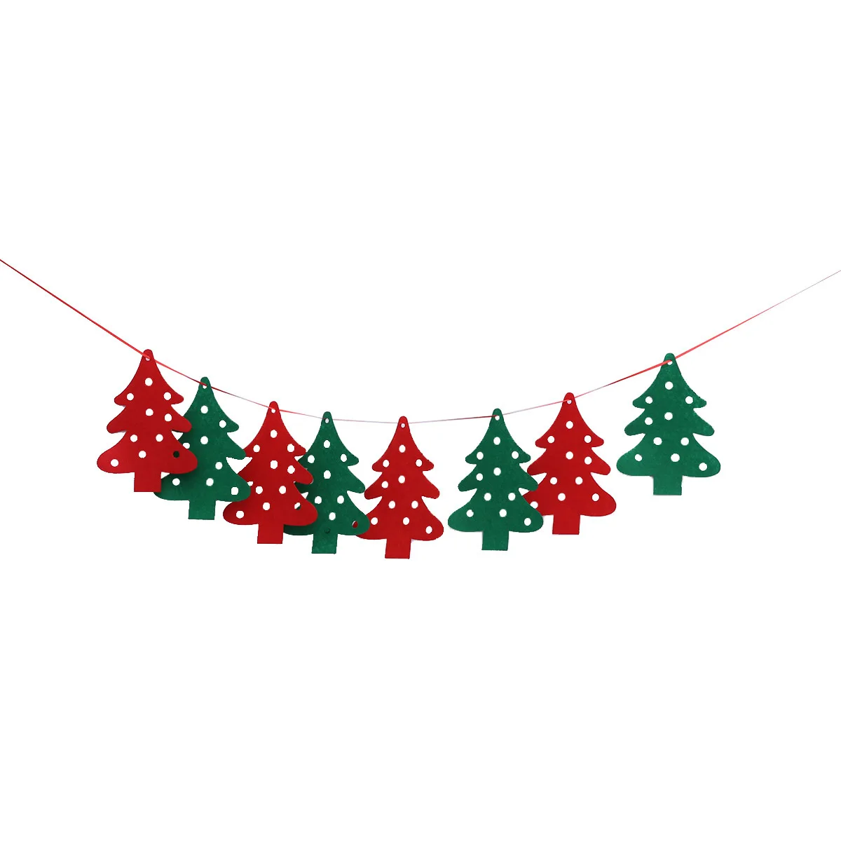 

2.8m Festive Christmas Tree Shaped Felt Bunting Garland Hanging Decoration for Home Kids Room Party Background Decor