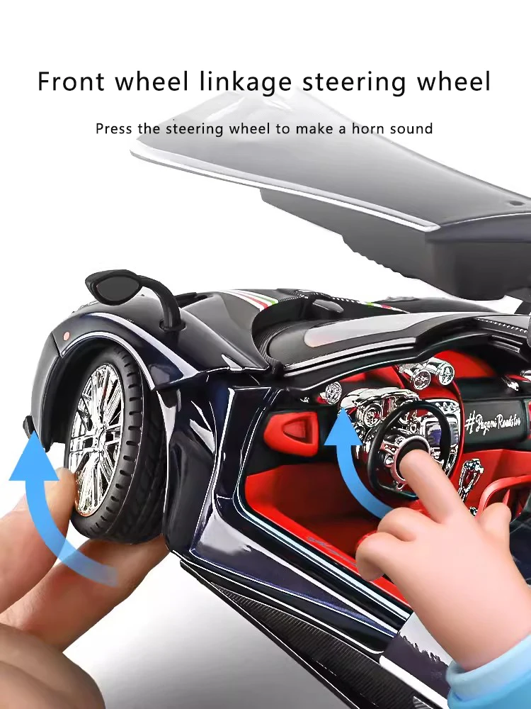 1:18 Simulation Pagani China Dragon Alloy Car Model Sound And Light Pull Back Toy Car Metal Car Boys Collection Ornaments Gift