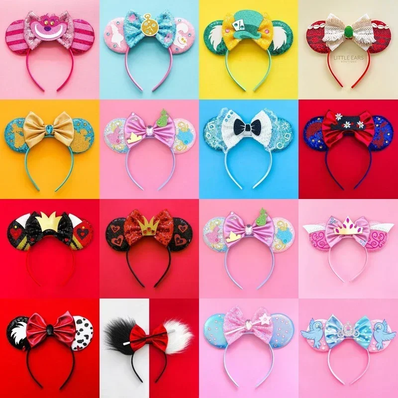 Disney Alice In Wonderland Hair Band Girls Red Queen Hair Accessories Kid Mad Hatter Head Band Women Cheshire Cat Ears Headbands