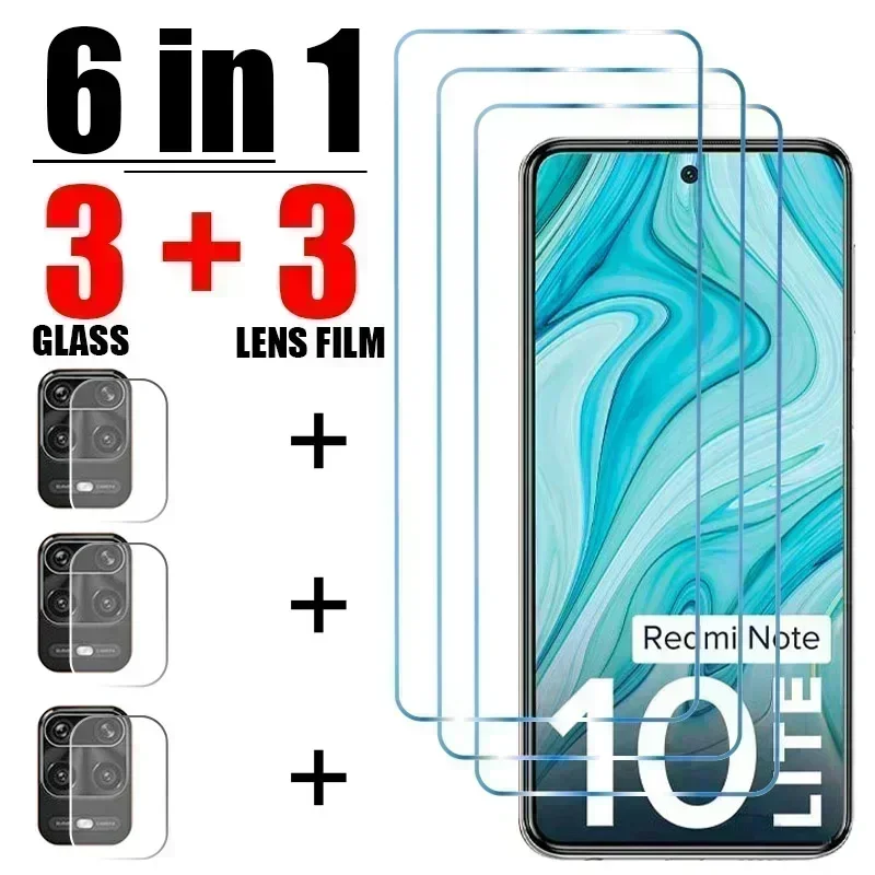 

6in1 Tempered Glass For Xiaomi Redmi Note 12 11 Pro Plus 5G 11S 10S 9S Camera Screen Protector For Redmi Note 10 9 8 Pro 10C 9C