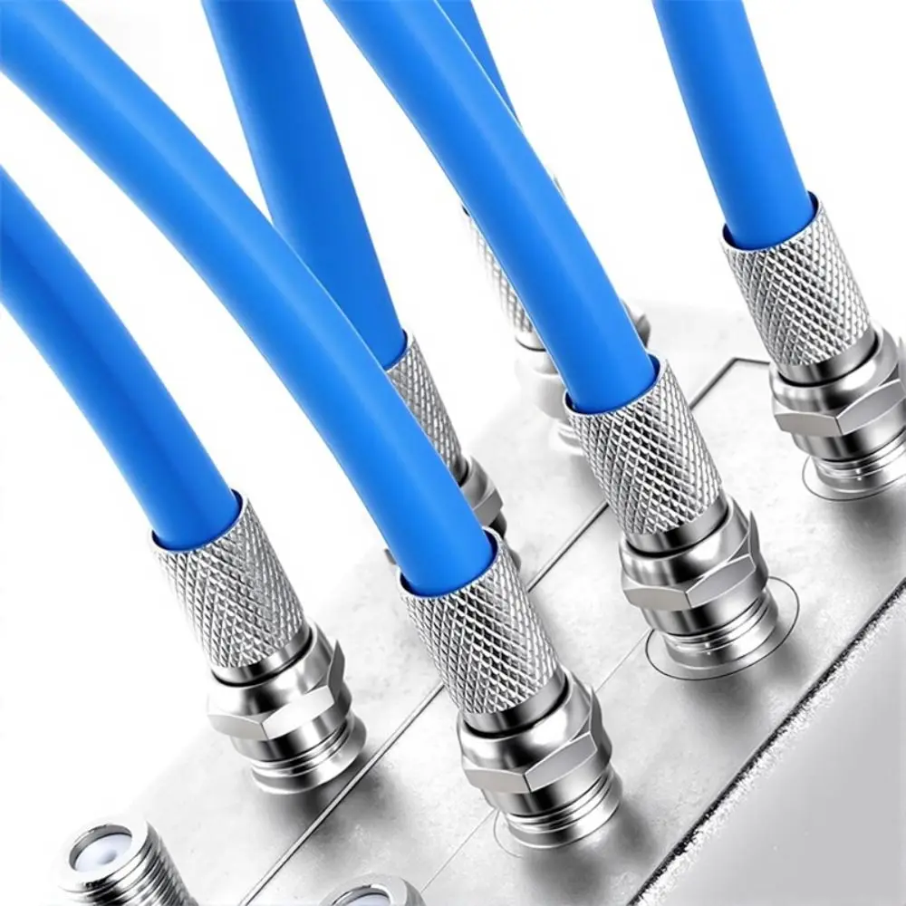 10Pcs 75 Ohm RG6 F Type Cable Connector Copper 75-5 F Plug Connector Screw On Type Twist On Design F Type Coaxial Adapter
