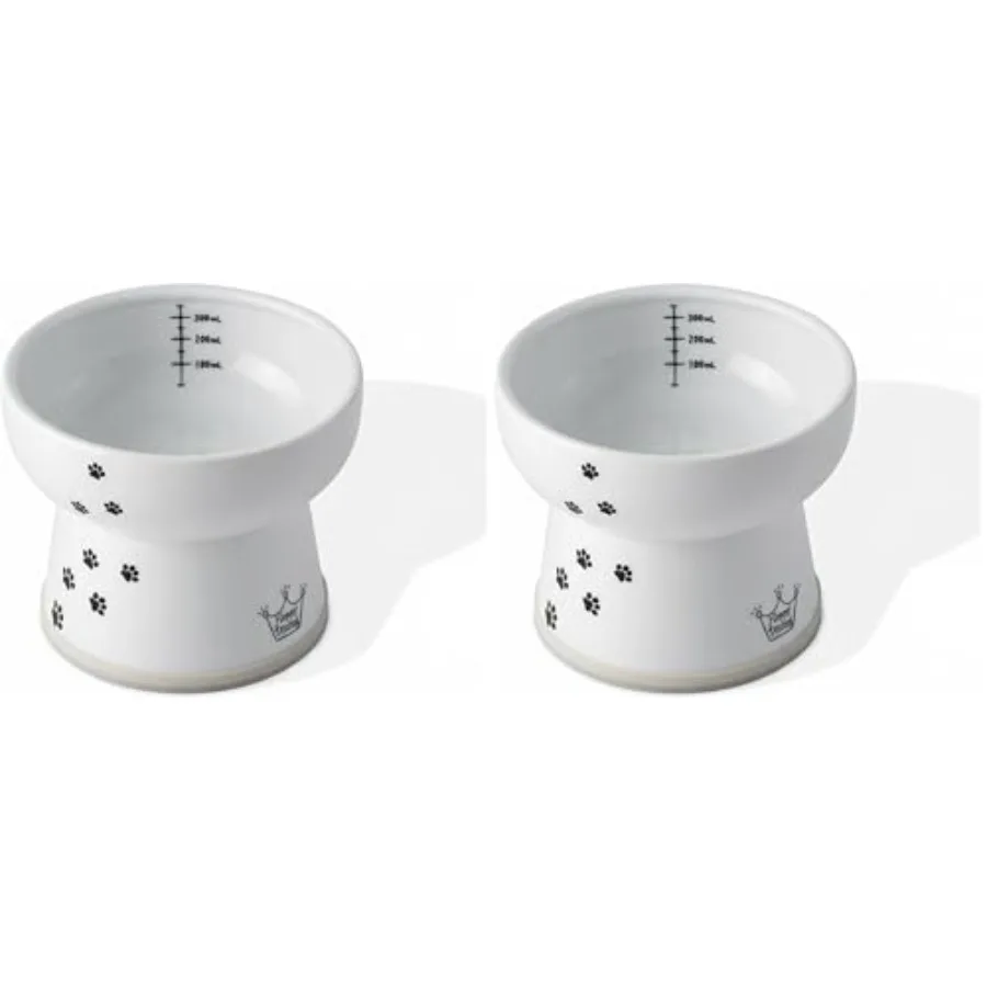

Raised Cat Water Bowl, Elevated, with Measurement Lines, Dishwasher and Microwave Safe Cat