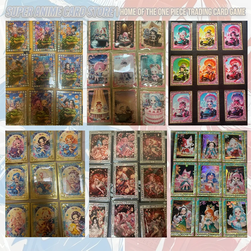 Japanese Anime ONE PIECE Chibi Metal Drill Cards Robin Shirahoshi Perona Vinsmoke Reiju Boa Hancock Kalifa Collectible Cards