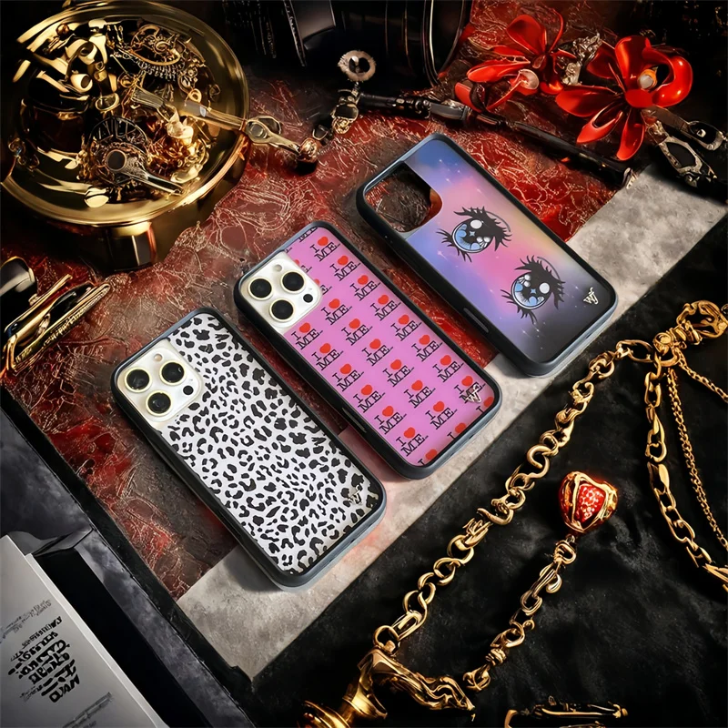 حافظة لهاتف آيفون 16 15 14 13 12 Pro Max Plus Luxury WF Sandy Eyes غطاء خلفي Funda Y2K من Wildflower ins Snow Me