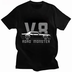 Vintage V8 Car T Shirt Men Summer New Arrival O-neck Industrial Style DIY T-shirty 4Xl