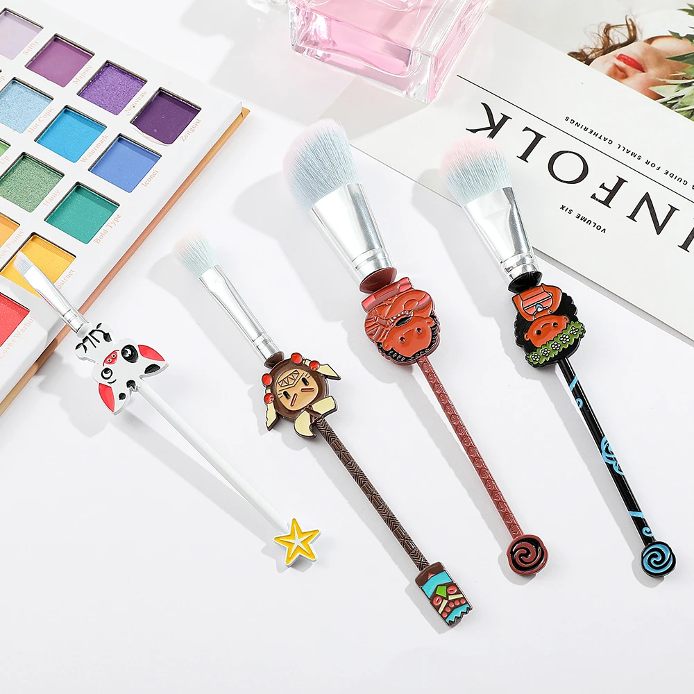 Disney Fashion Cartoon Anime Moana Makeup Brushes Cute Cartoon Figure Accessories Blush Forehead Eye Brush for Girlfriend Gifts