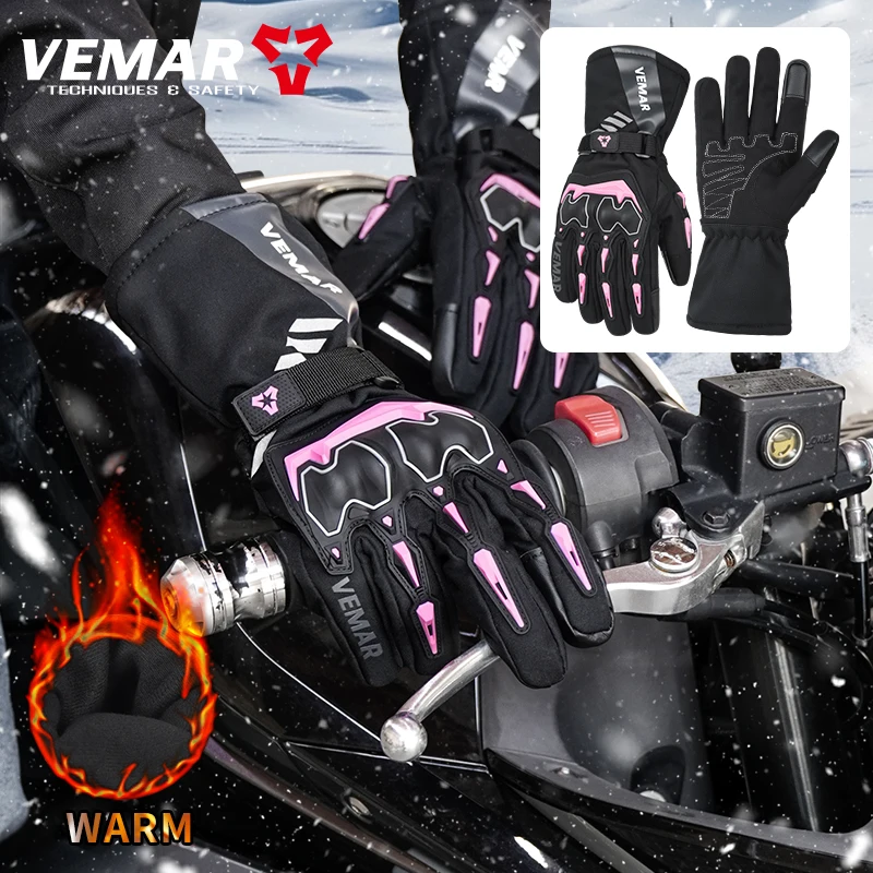

VEMAR Comfortable Warm Durable Winter Motorcycle Gloves, Windproof Waterproof Thermal Riding Gloves for Men Women