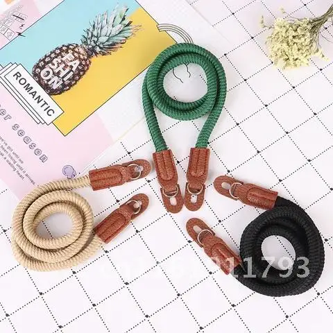 1Pcs Fashion Design Cotton Rope Camera Neck Strap Vintage Shoulder Strap Leather Lanyard