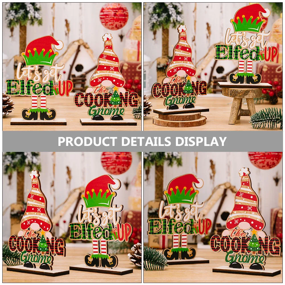 

Wooden Ornaments Christmas Restaurant Decor Craft Festive Table Decorations Themed Signs Holiday for Home Rustic