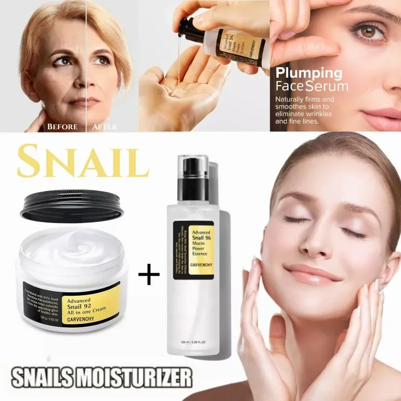 

Face Cream Hydrating Serum Snail Mucin 96% Power Repairing Essence,Shrink Pores Acne Treatment Repair Damaged Facial Skin Care