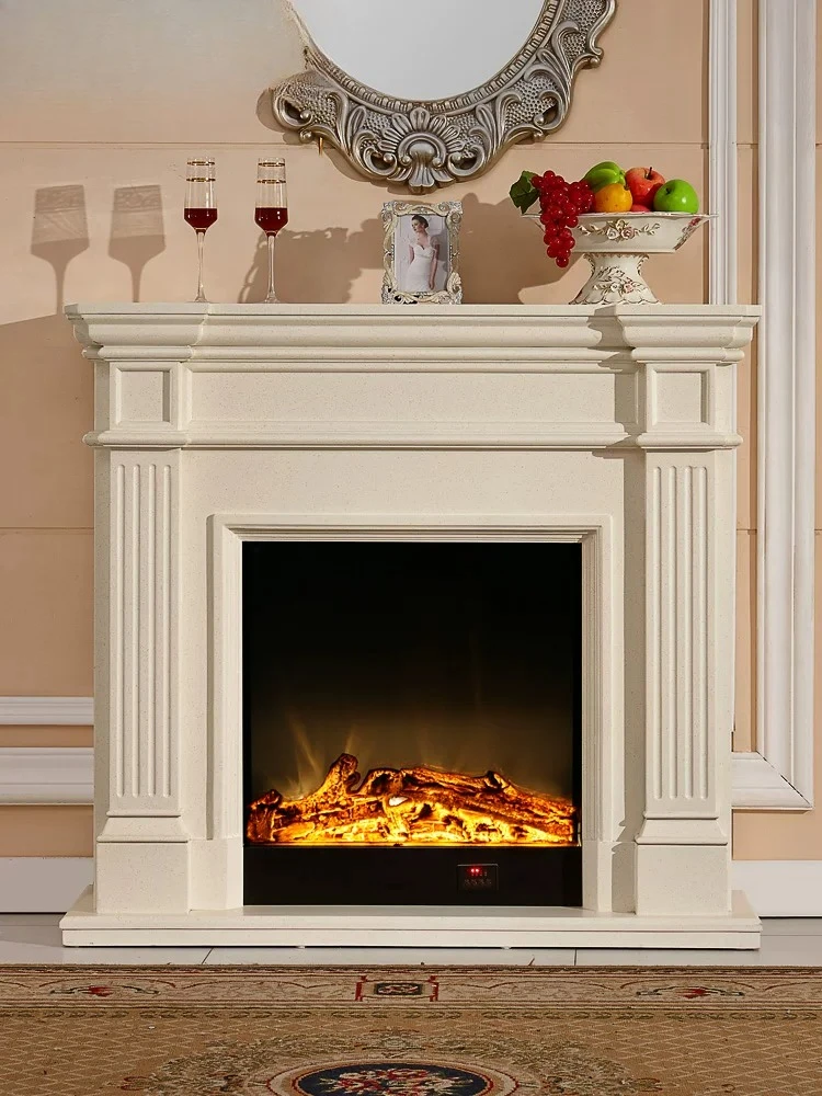 Dixuan Classic American Style Simple Solid Wood Fireplace Rack European Fireplace Decorative Cabinet 1m 1.2m Heating LED Core