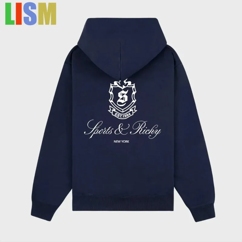 

LISM Retro Sport RICH Make You Health Letters Printing Oversized Coffee women's winter clothes y2k hoodies sweatshirt 2025