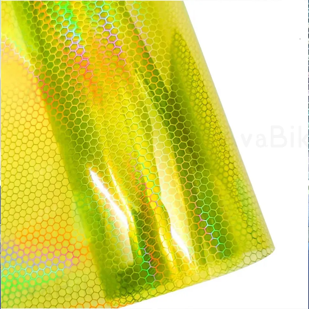 

30cm x8m Car Fluorescent Green Honeycomb Texture Light Film Tint Vinyl PVC Hexagon Car Headlight Taillight Protection Stickers