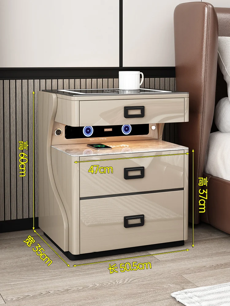 Smart bedside table, safe, wireless charging, Bluetooth speaker, fingerprint lock, voice controllable light, net red safe