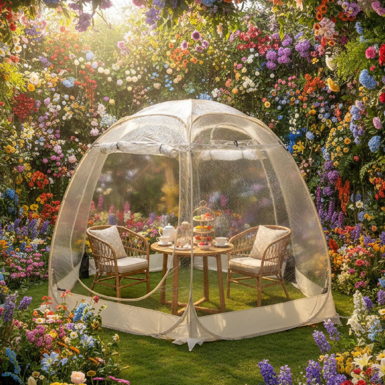 1PC Clear Bubble Tent Pop Up 360 Panoramic Shelter for Beach Garden Patio Backyard Outdoor Camping Lounge