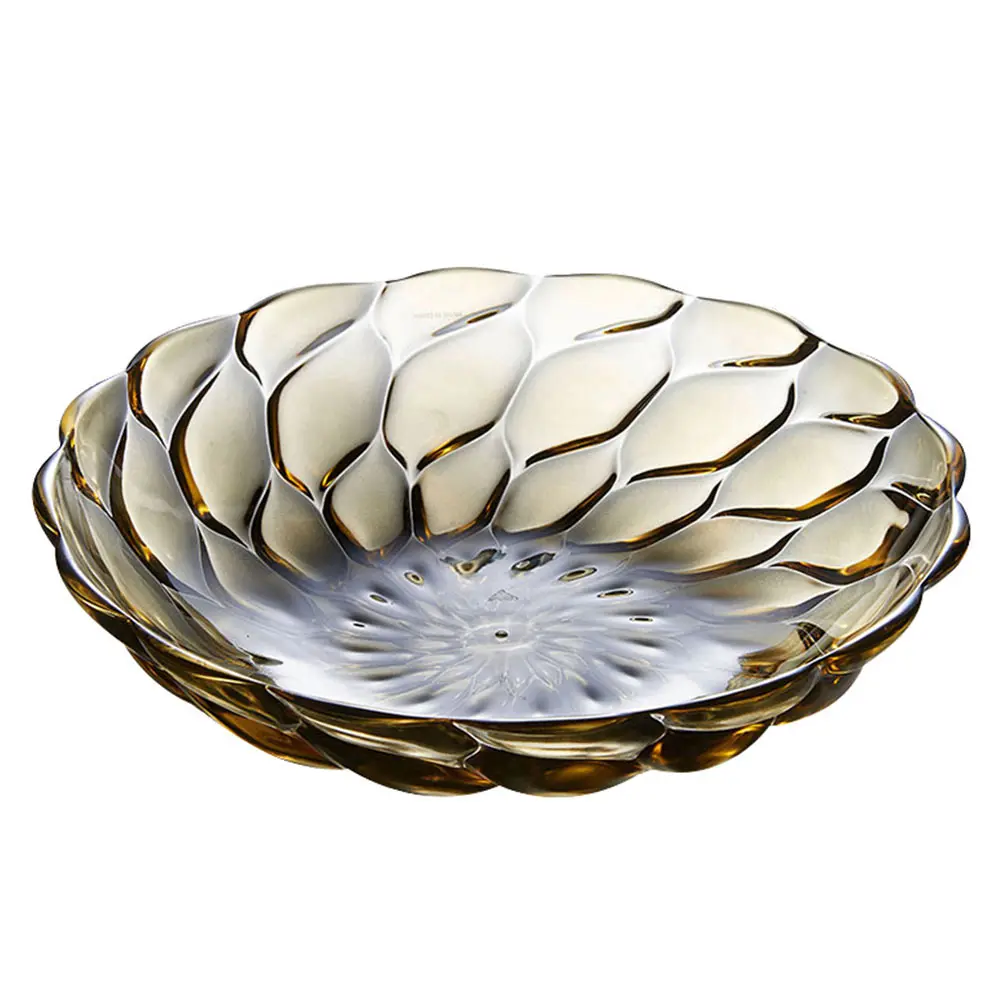 

Plastic Fruit Plate Tray Snack Multipurpose Tableware Circular Practical Excellent Material Smooth Surface Kitchen Bar