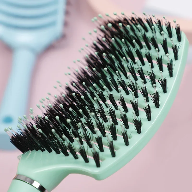 Women Wet Curly Detangle Hair Brush Hair Brush Scalp Massage Comb Hairbrush Bristle&Nylon Salon Hairdressing Styling Accessories