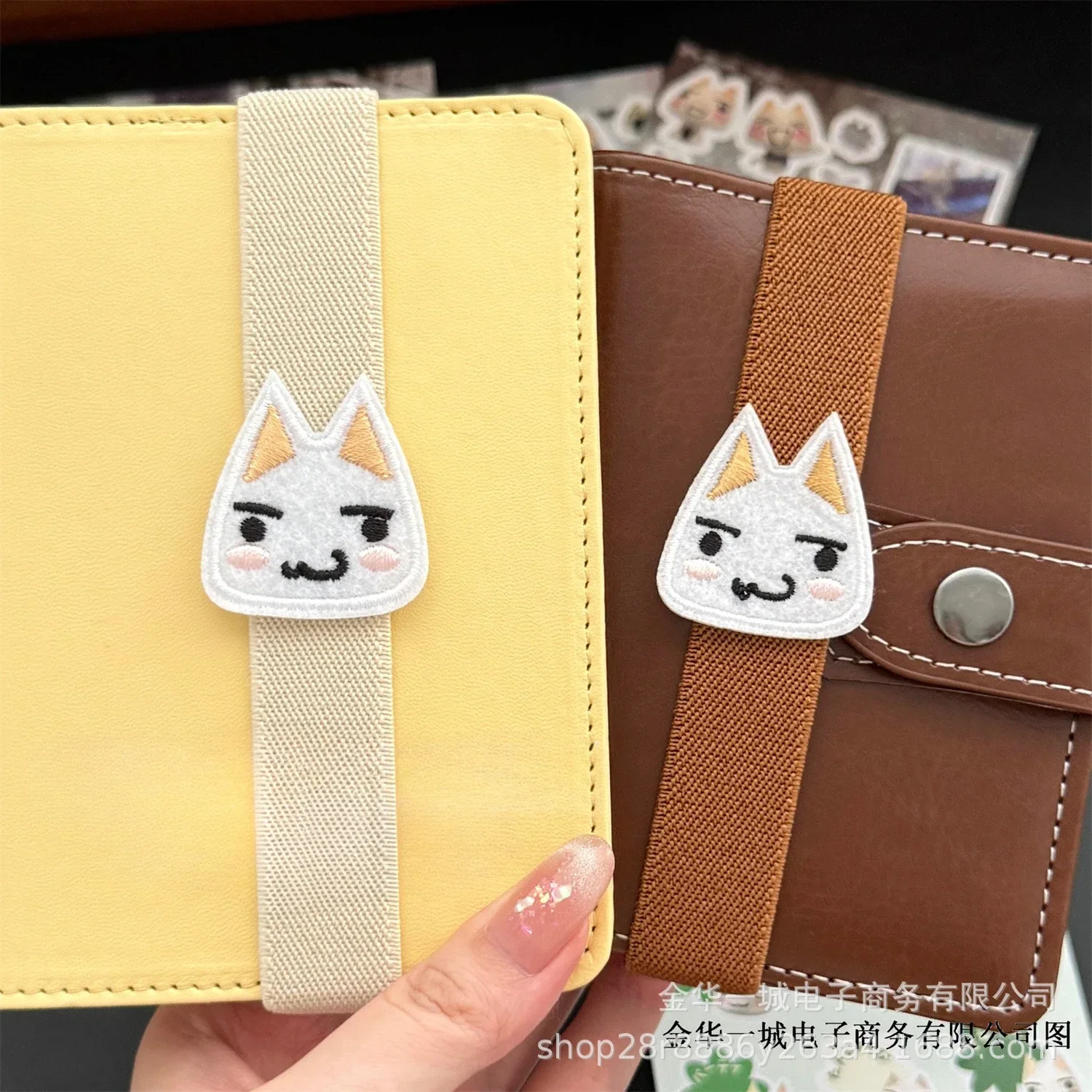 Japanese Cute Cartoon Kitten Loose-leaf Notebook Elastic Strap Scrapbook Journal Book Storage Elastic Elastic Band Binding Rope