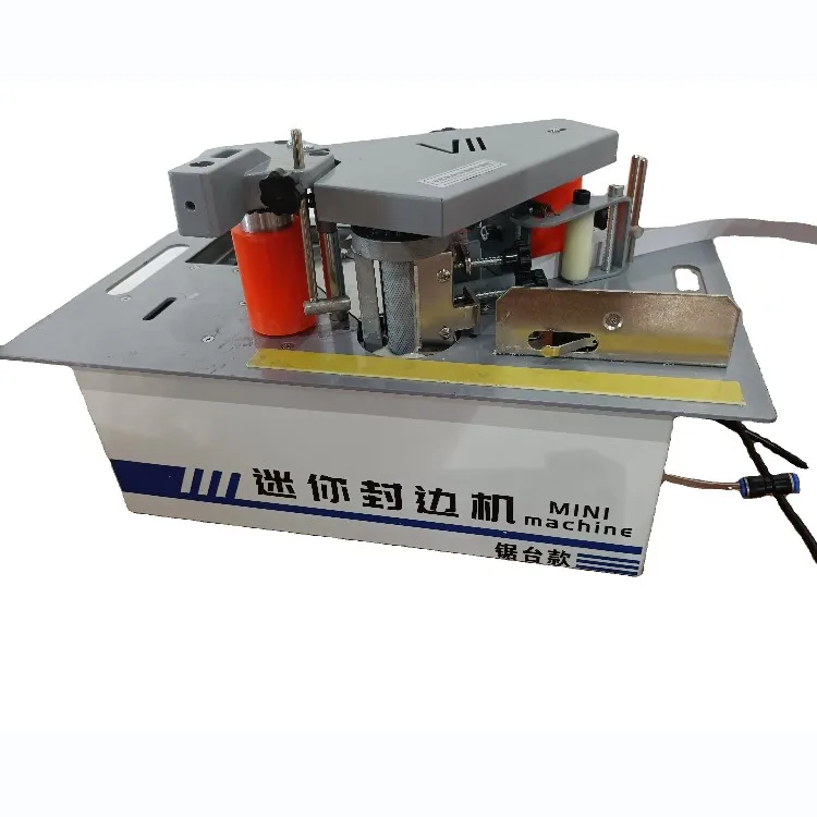 Mini portable edge banding machine on work table straight and curve  bander