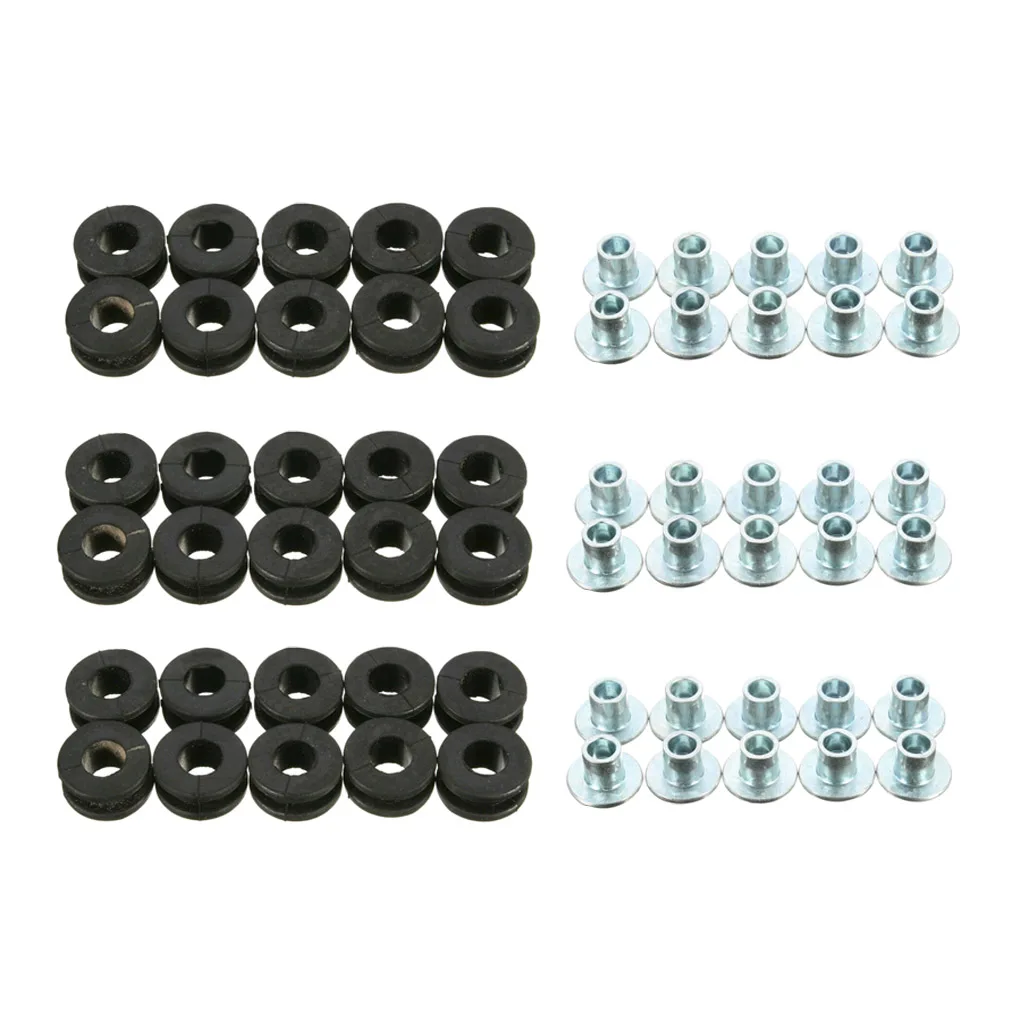 10/50pcs Motorcycle Rubber Grommets Bolt Replacement Cushions Pads Kit Assortment for Honda for Suzuki for Kawasaki Fairing