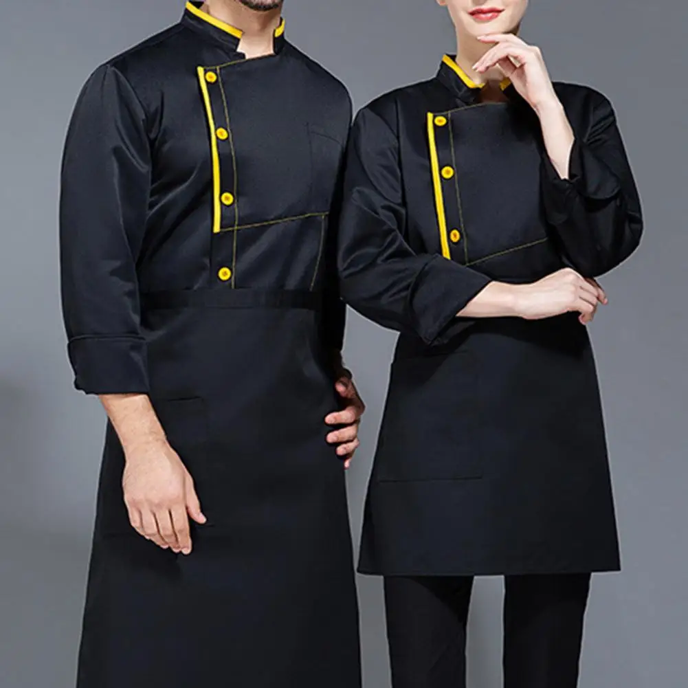 Breathable Chef Coat Stain-resistant Chef Uniform for Kitchen Bakery Breathable Short Sleeve Top for Cooks Waiters for Canteen