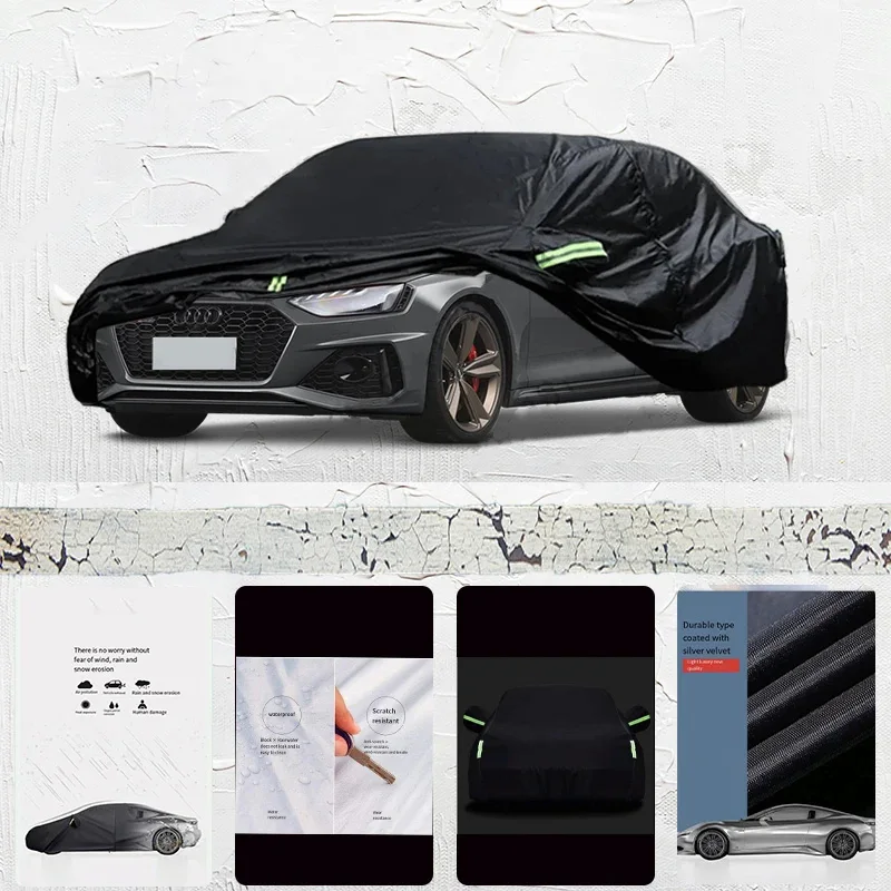 

For-Audi-RS4-Fit-Outdoor-Protection-Full-Car-Covers-210T-Snow-Cover-Sunshade-Waterproof-Dustproof-Ex