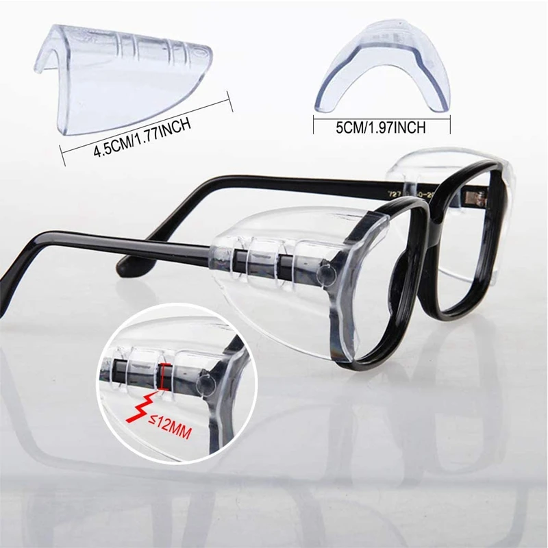 ¡Caliente! Protectores laterales transparentes para gafas de seguridad, protectores antideslizantes para gafas pequeñas y medianas, 8 pares