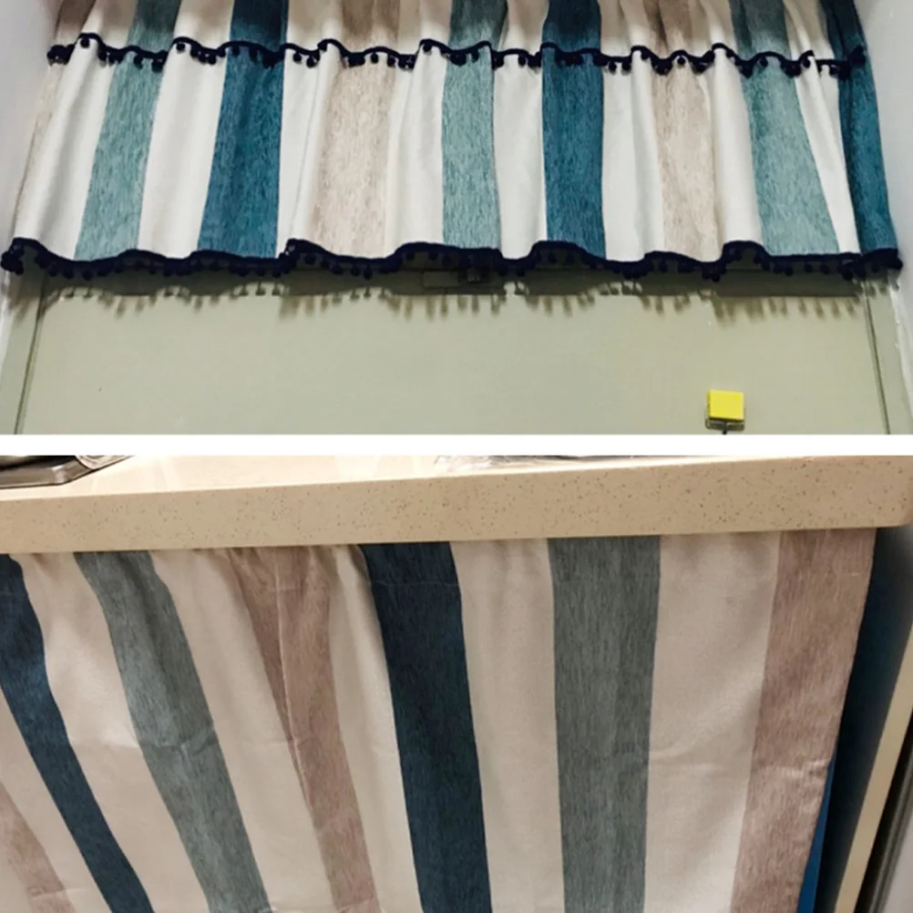 

1Pcs Nordic Window Curtain Polyester Half Curtain Stripe Design for Kitchen Door Room Decor Colorful 130x60cm Short Curtains