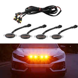 LED Front Grille Running Lights Smoked Lens Amber Car Light For Peugeot toyota Ford Mitsubishi Nissan Chevrolet Jeep GMC SUZUKI