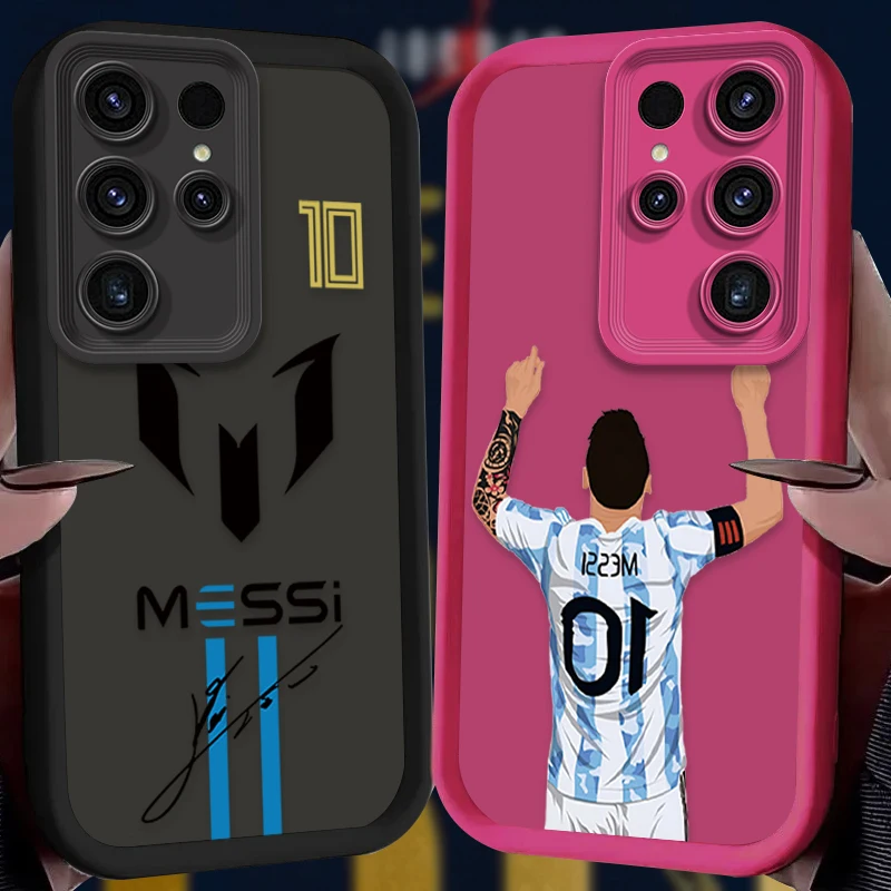 Football M-messi Protective Soft Case for Samsung Galaxy S25 S24 S23 Ultra S22 S21 Plus FE 5G A54 A34 A14 A73 A53 A33 5G Cover