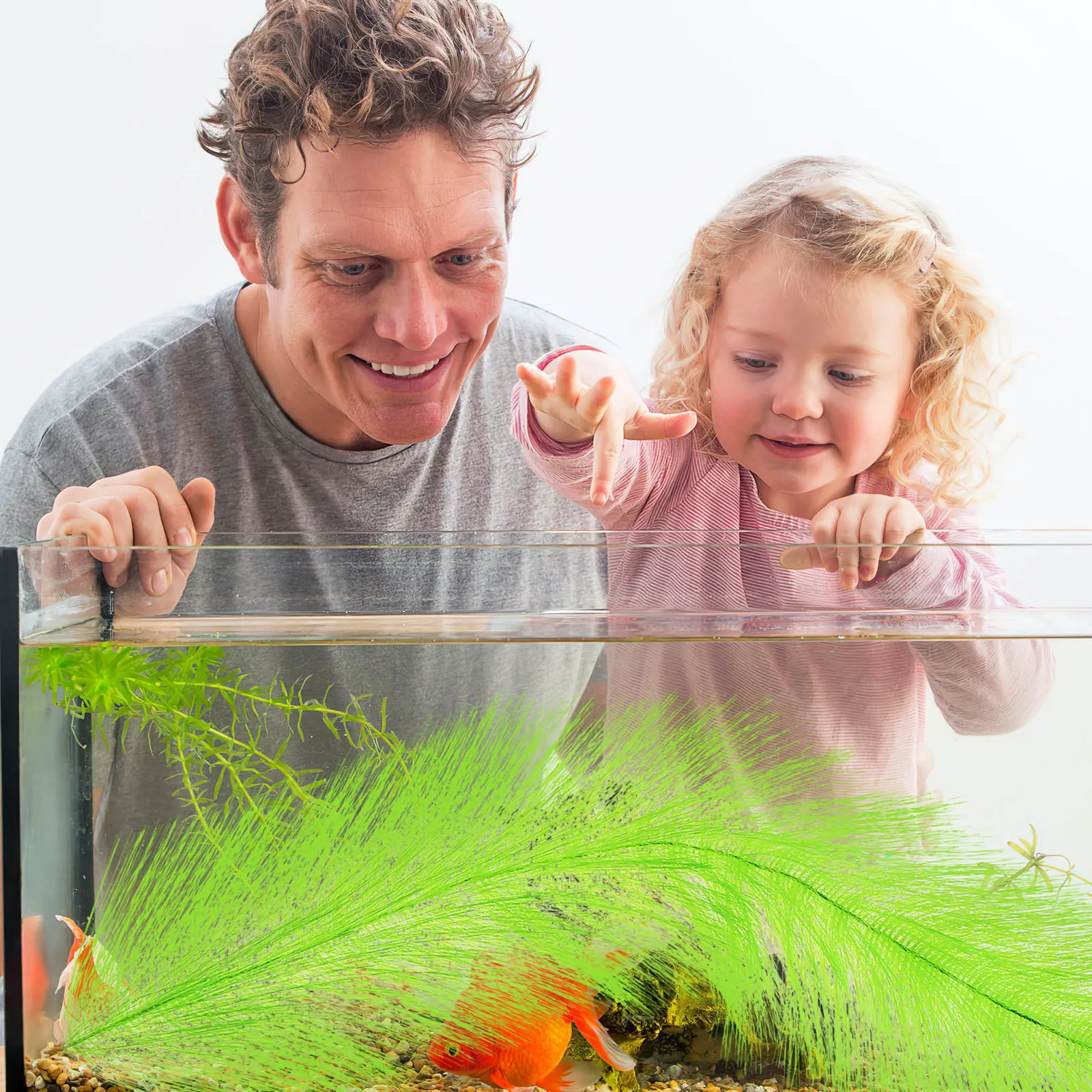 

2 pcs Hatching Grass Brushes Aquarium Realistic Plants Decor Fish Tank Breeding Mop Easy Clean Pet Vase Fillers Terrarium