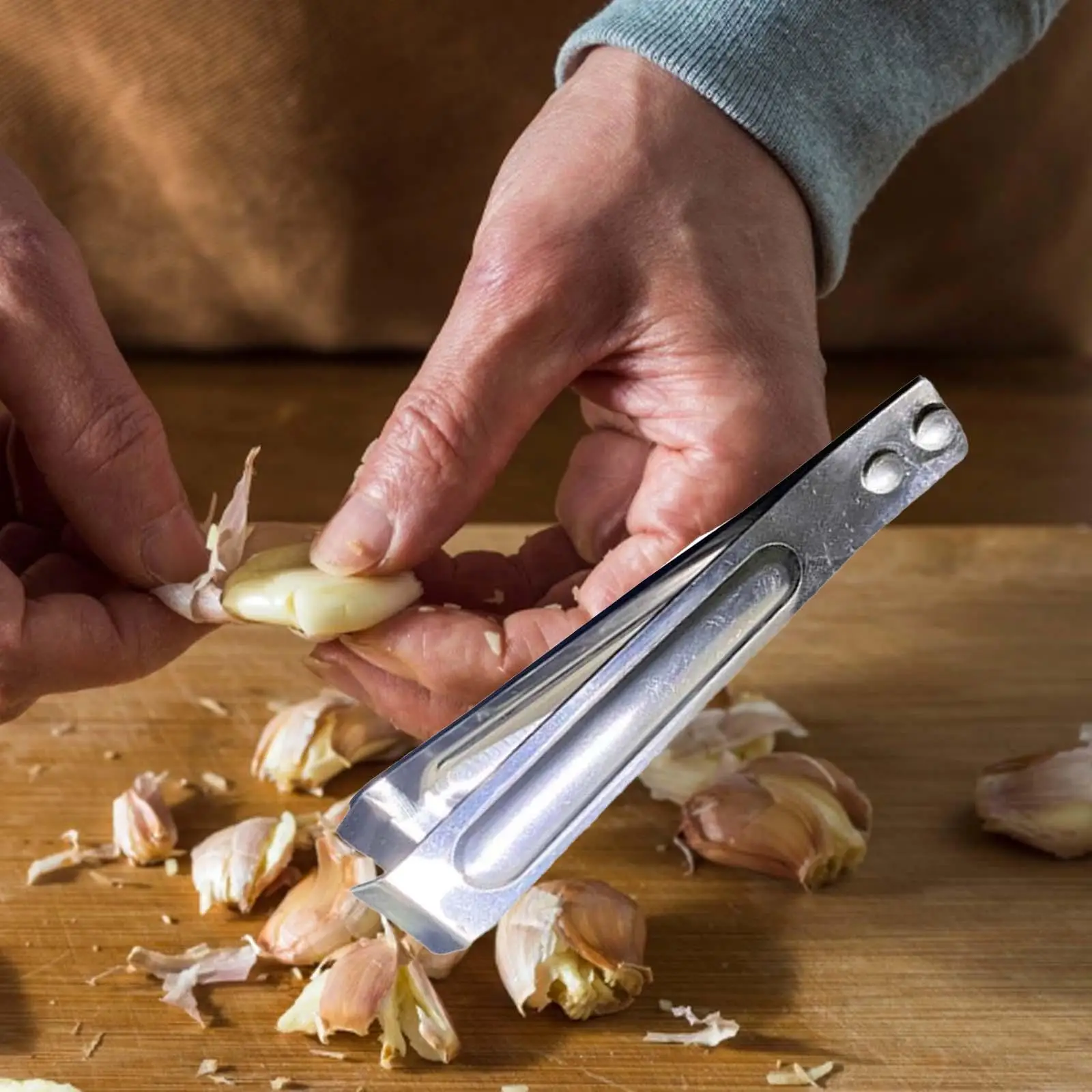 Stainless Steel Bone Tweezers Slant Tongs Pliers Remover Tool for Manual Garlic Peeling Kitchen Use