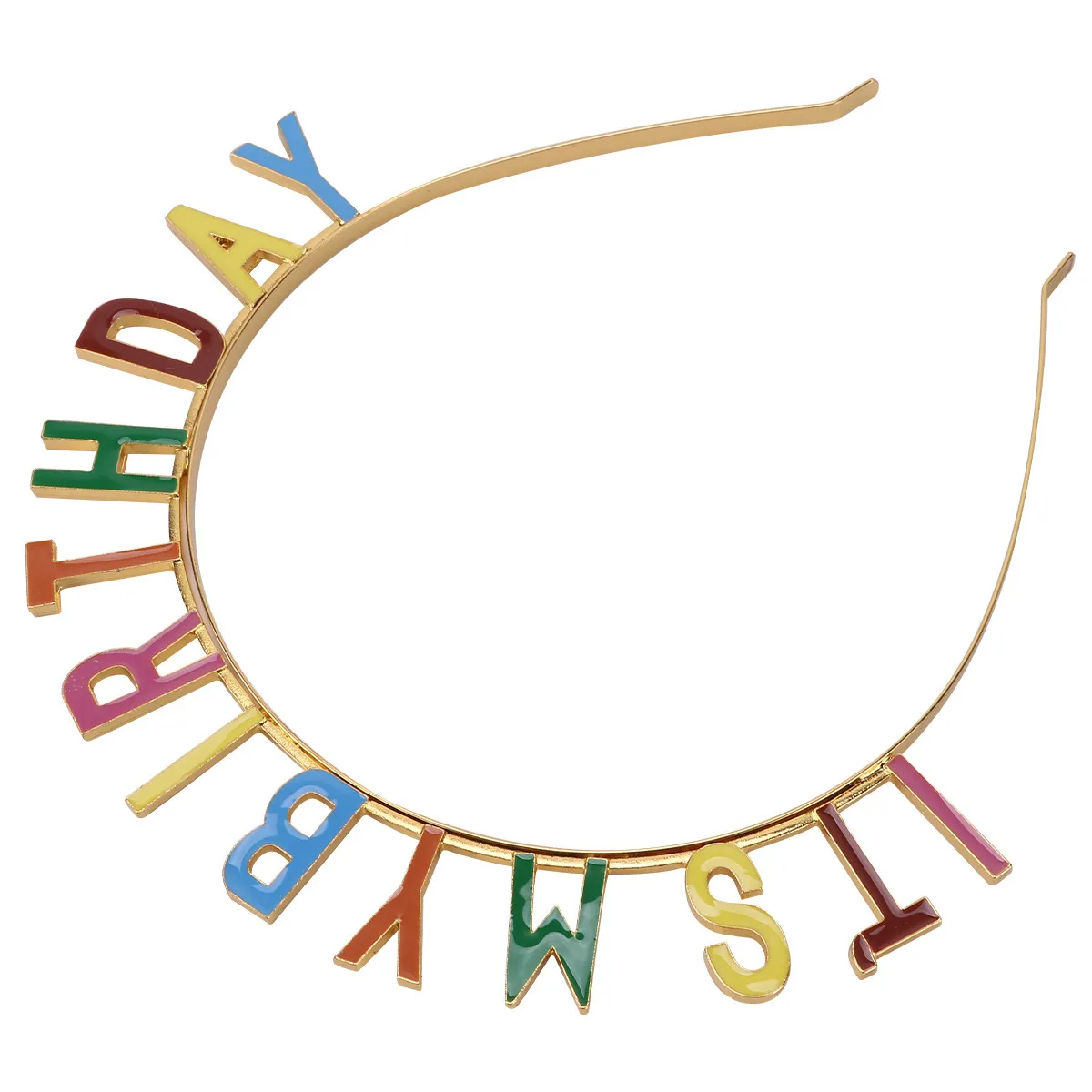 

1 шт. Красочный ободок для волос с алфавитом из высококачественного сплава, унисекс, для празднования дня рождения и украшения вечеринок