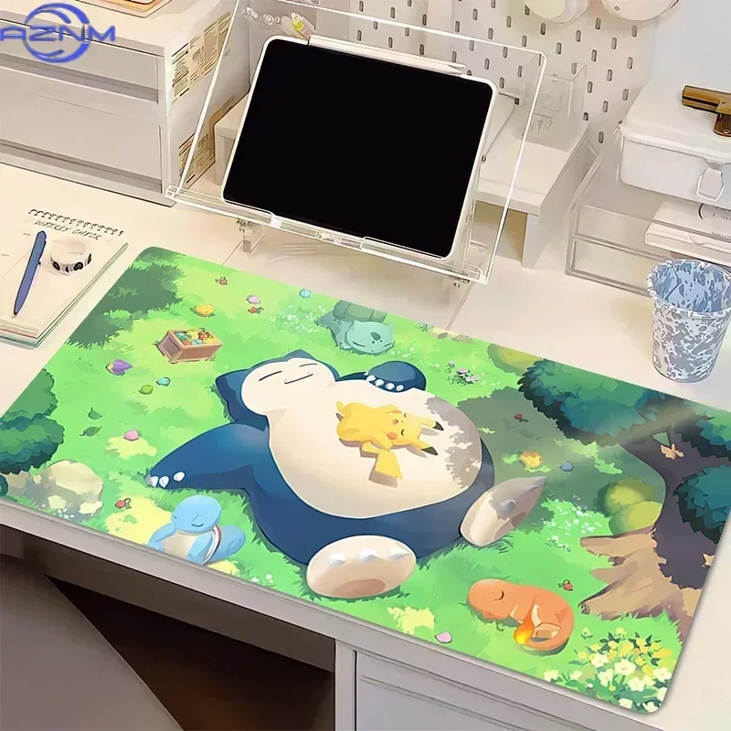 Snorlax Grassland Nap Anime Mouse Pad, Rubber Non-Slip Desk Mat, Cute Sleeping Starter Pokemon Gaming Mouse Pad for Desktop Offi
