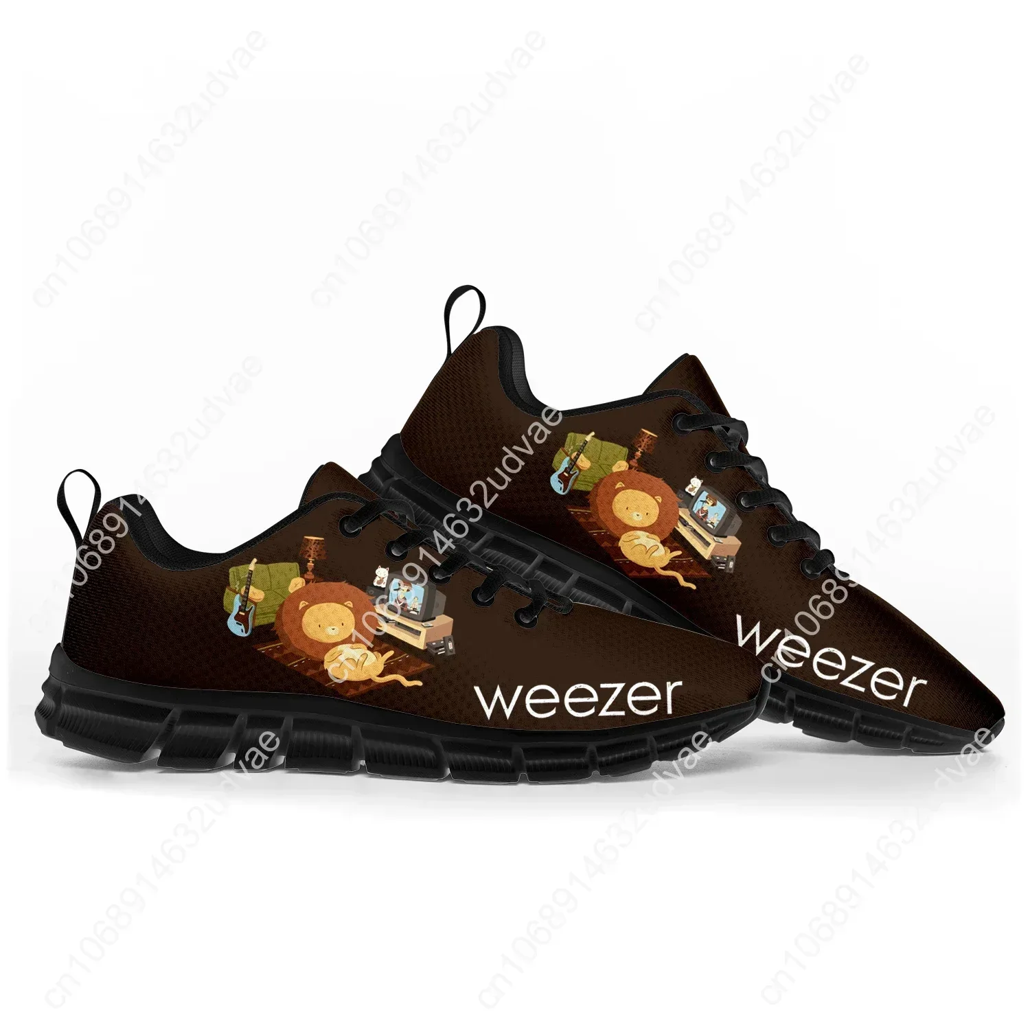 Weezer Sports Shoes Mens Womens Sneakers Pop Rock Band Like Casual High Quality Couple Custom Made Shoes Black - view 2
